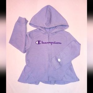 Champion 4T Lavender Hooded Zip Up Jacket with Flare Ruffle for Girls